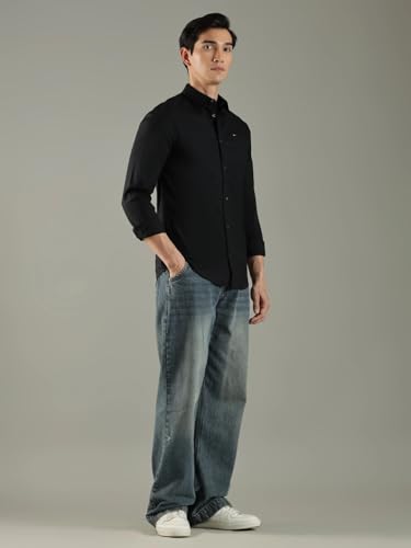 Image of Solid Slim Fit Cotton Shirt