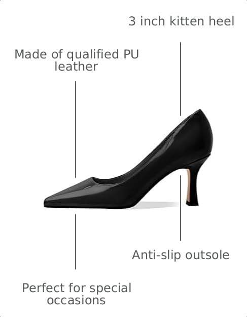 Image of Women's Closed Toe High Heels Dress Pointed Toe Wedding Pump Shoes Prom Bridal Work Office Pumps for Women