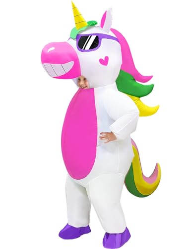 Camlinbo Halloween Inflatable Unicorn Costume for Kids Boys Girls Blows up Halloween Costumes Party Cosplay