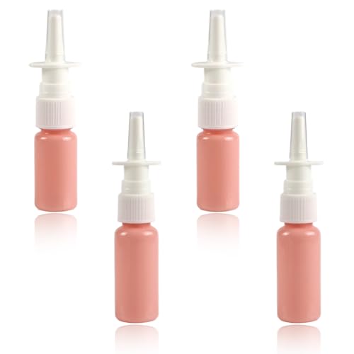WUMZIRA 4 Pièce 10/20ml Vaporisateurs Nasaux Vide en Verre, Brun Spray Nasal Vides, Flacon spray vide, Spray nasal vide, Réutilisable Flacon Pulvérisateur Nasal, pour Parfum, Huiles Essentielles-Ros