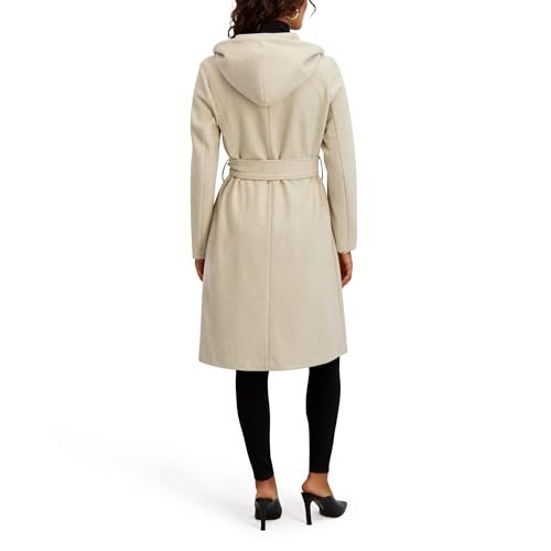 kensie Women's Outerwear Knit Faux Wool Jacket with Belted Waist4