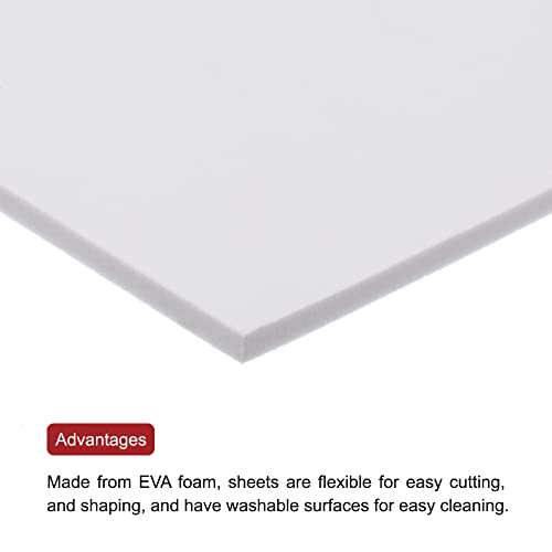 Image of uxcell EVA Foam Sheets White 38.9 Inch x 13.9 Inch 5mm Thickness for Crafts DIY
