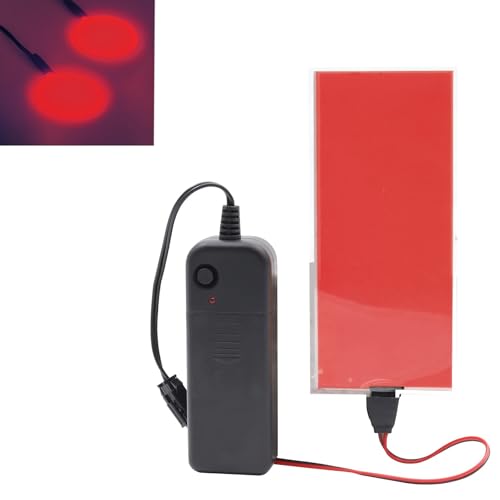Image of Glowing Eyes Cuttable EL Panel Electroluminescent Light Sheet Decorations Light Lamp Sheet Sheet with Battery Inverter (Red)