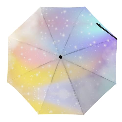 Parapluie pliant automatique motif notes de musique colorées pour voyage