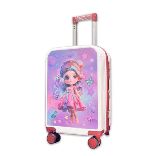 Image of Handcuffs Kids Carry On Luggage Hardside Rolling Suitcase 20 Inches Travel Trolley Bag (Pink)