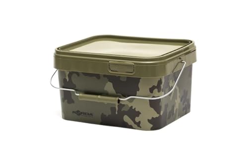 Korda Compac Camo Bucket 5 Litre with Sealable Lid | Compact, Stackable Fishing Bait Bucket | Lightweight & Durable | Ideal for Fishing Tackle & Bait Storage