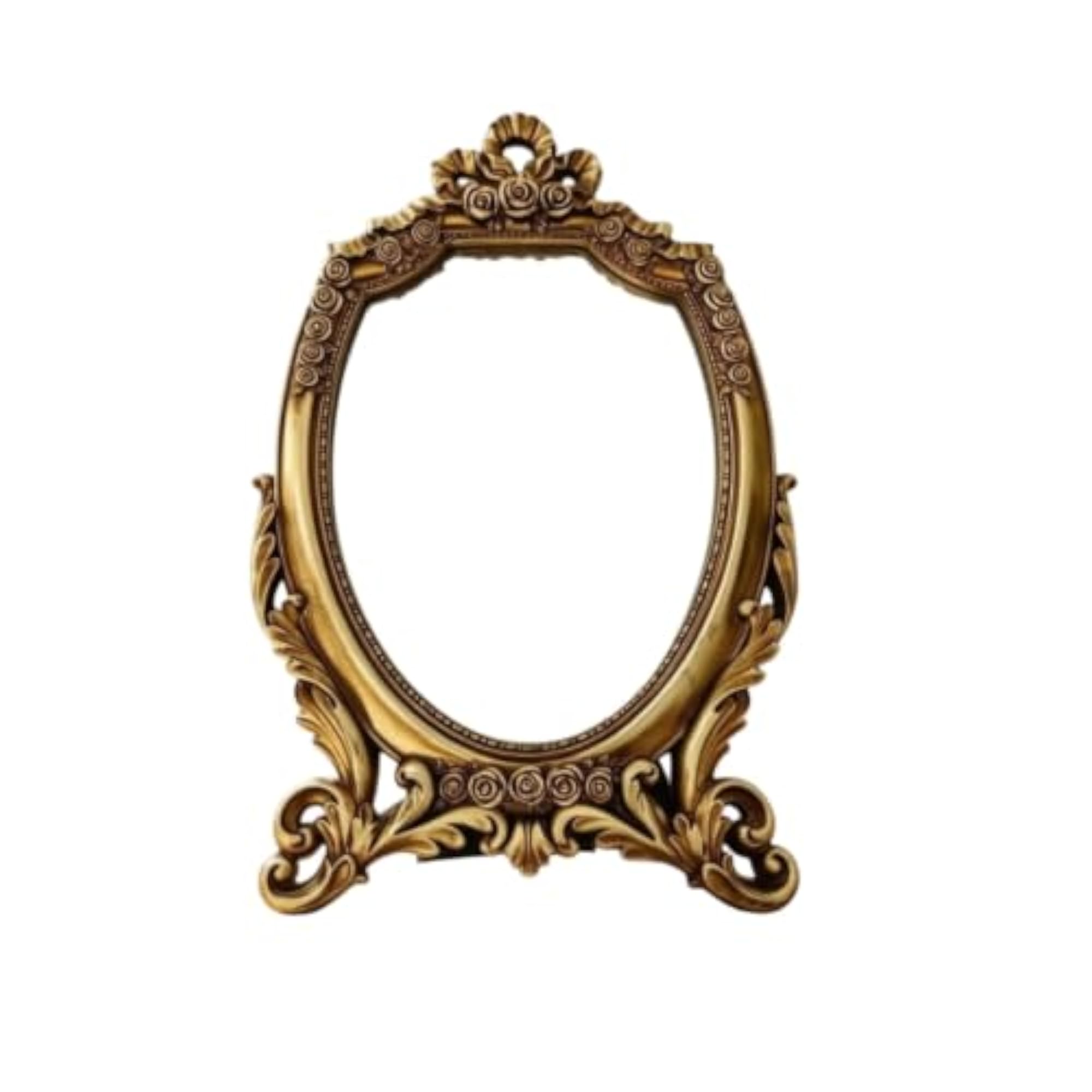Freestanding Baroque Tabletop Mirror with Stand