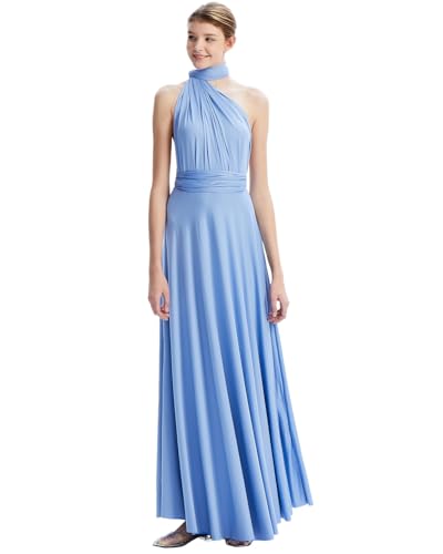 Image of Multi-Way Wrap Infinity Maxi Dress for Bridesmaids & Wedding Guest | 31 Colors for All Wedding Themes, One Size & Plus, 1 Dress for Any Events, Evening, Prom, Gala, Non-See-Through, Wrinkle-Free