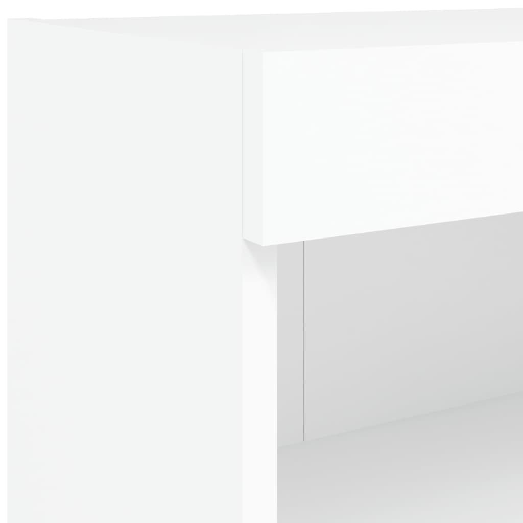 vidaXL Mueble para TV con Luces LED, Soporte Flotante con Almacenaje, Armario Consola de Pared, Mueble Multimedia de Salón Dormitorio, Blanco