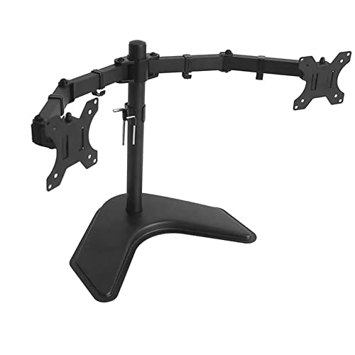 Image of Careflection 13 inch-27 inch Table Top Dual Desktop Monitor Arm Adjustable Vesa Mount Desk Stand Base - Fits 17 to 27 (17-32, Black, Cast Iron)