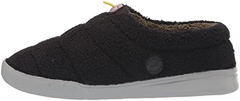 Dearfoams Men's Tatum Teddy Sport Lounge Clog Slipper, Black, Medium | Image 7