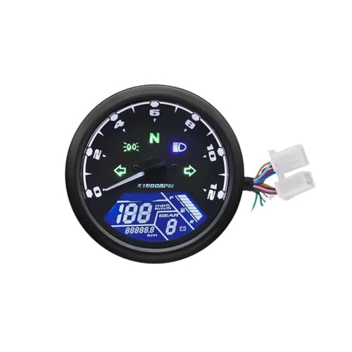 Compteur de vitesse digital moto universel avec tachymètre odomètre et compte-tours 12V0