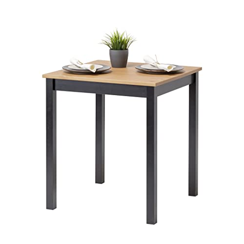 Hagge Home Esstisch Holz 70x70 - Esszimmertisch, Küchentisch, Holztisch für Esszimmer - Dining Table, Kitchen Table - Kleiner Esstisch Schwarz Braun