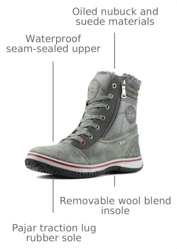 Image of PAJAR Men's Trooper 2.0 Nubuck Waterproof Lace-up Zip Winter Boots Snow