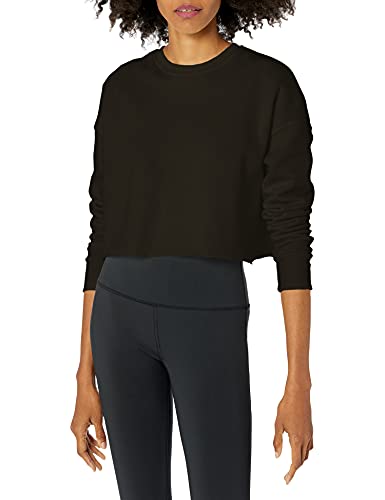 Image of Bella+Canvas Women's cropped crew sweatshirt, cropped crew sweatshirt, black, M