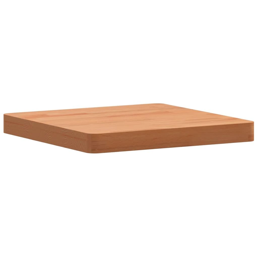 Piano da tavolo in legno massello di faggio, 40 x 40 x 4 cm, quadrato, con angoli arrotondati, per tavolino da caffè, piano di lavoro, accessori per mobili, fai da te, stabile, versatile, per ufficio