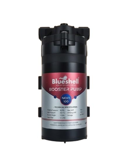 Blueshell Nexa 100 Booster Pump for RO Water Purifier | 15 LPM Flow Rate, 60 PSI Working Pressure, Max 160 PSI, Low Noise Operation, Compact Design-image-48