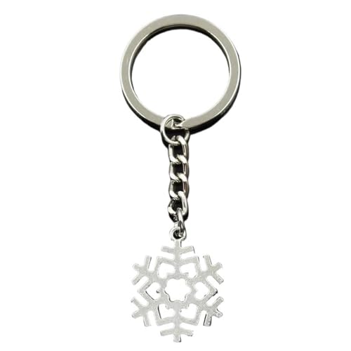 Anneau porte-clés flocon de neige pendentif argenté idée cadeau homme
