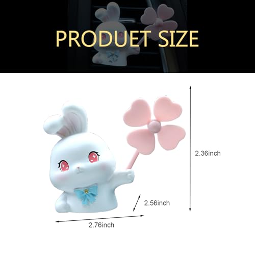 Image of Cute Rabbit Car Air Vent Clip, Creative Car Air Conditioning Outlet Clip Decoration, Universal Dashboard Trim Clip for Cars
