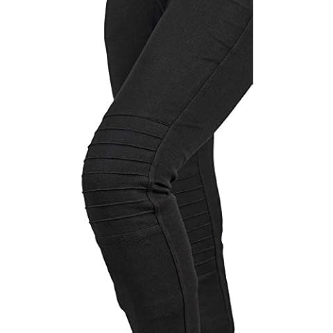 GREAT BIKERS GEAR - Motorcycle Motorbike Super Leggings Pants Ladies Kevlar Lined Protective Motorcycle Women Leggings with Removable CE Armour, (Short Leg) Cover
