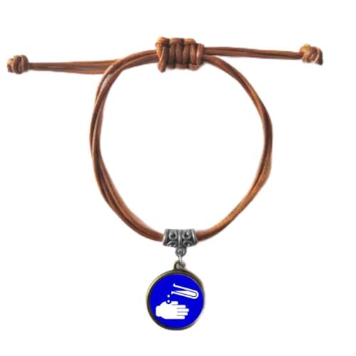 Marque de mise en garde pour la corrosion carré bleu bracelet couple