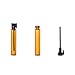 Enslz 100Pieces Amber Glass Mini Small Empty Perfume Sample Bottles Travel Refillable Aromatherapy Essential Oils Liquid Fragrance Sample Vials With Black Caps (1ml)