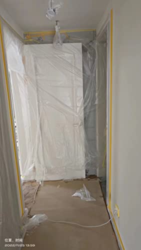 qiangxing abdeckfolie mit klebeband 4 Rollen 140cmx25m Folie mit Abdeckband/Klebefolie für die Dekoration Abdeckfolie mit klebeband folie masker…