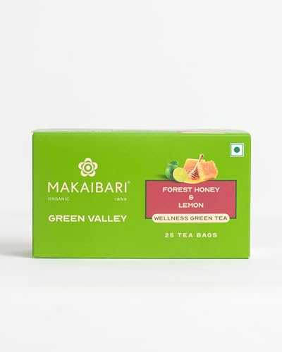 Image of Makaibari Apoorva Green Valley Forest Honey and Lemon Darjeeling Green 25 Tea Bags | Comforting & Refreshing Flavour | Rich in Anti-oxidants | Low-Caffeine | Made With Finest Ingredients