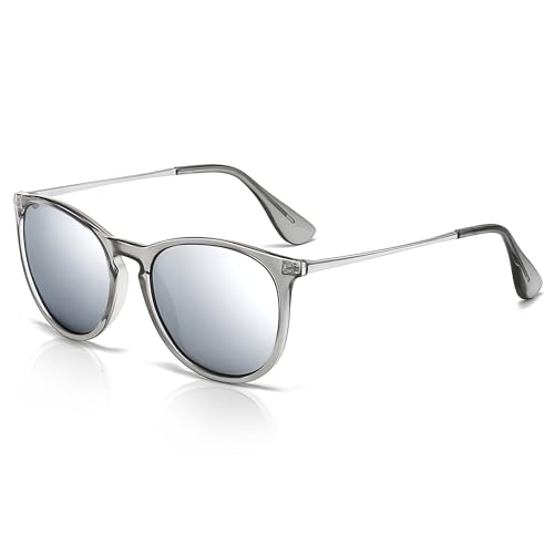 SUNGAIT Premium Vintage Round Sunglasses for Women Men Classic Retro Trendy Style SGT567-TQHSY