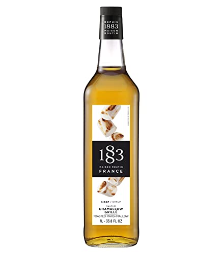 Image of 1883 Toasted Marshmallow Syrup for Drinks, Made in France, 1 Liter Glass Bottle