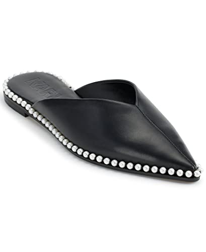 Image of Karl Lagerfeld Women's Vyra Studded Slip on Loafer Mule with Pointed Toe