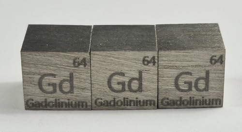 Image of 0.39 inch 10mm Gadolinium Metal Cube Gd 99.9% Pure Periodic Table Element Collection Science Education Display Block Cube + Acrylic Case Box - 1PC