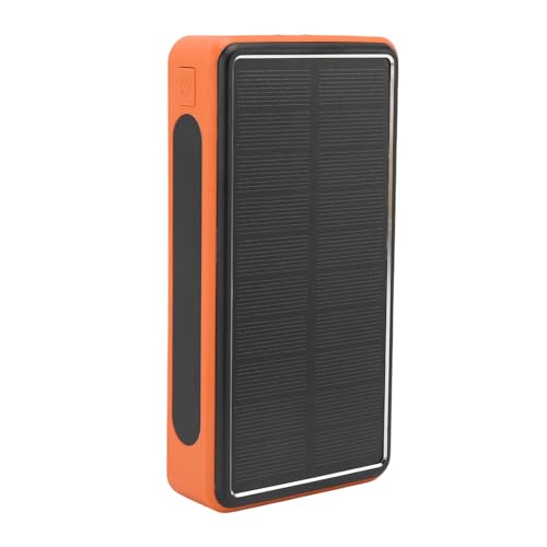 Omabeta Banco de Energía Solar, Cargador Portátil USB de Aleación de Aluminio de 50000mAh con Luz LED para Acampar Al Aire Libre para Todos los Teléfonos y Tabletas (Naranja)