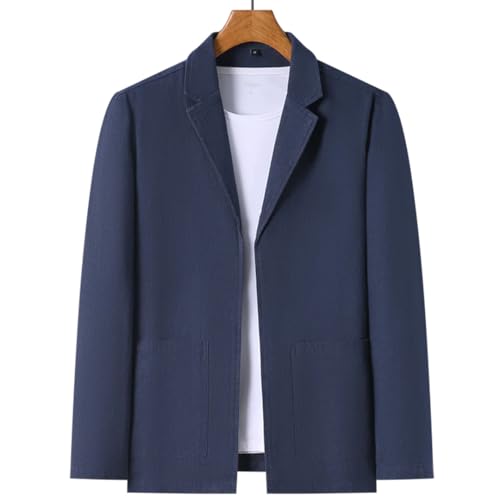 Men's Cotton Linen Blazer Solid Color Long Sleeve Lapel buttons Business Casual Suit Jackets3