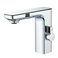 Hevenaov Infrarot Sensor Wasserhahn Bad Chrom, Automatisch Sensor Mischbatterie Bad Digitalanzeige Bildschirm Warmes Kaltwasser Mischbatterie Armatur Waschbecken