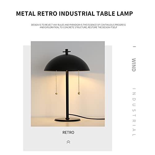 Visualwhite Mid Century Table Lamp,Modern Industrial Table Lamps Black Metal Dome Shade Decor With Pull Chain Switch For Living Room ,Bedroom, Coffee Table,Restaurant #TOP4