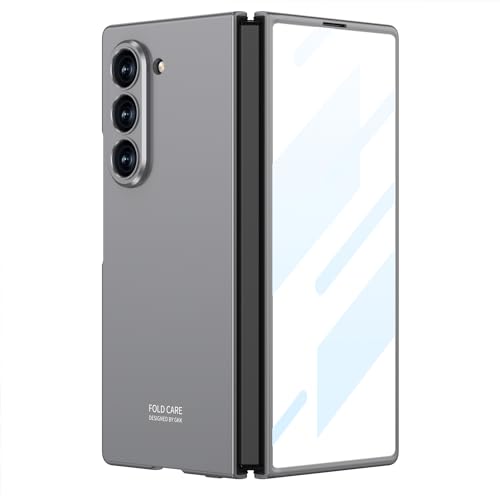 Image of Midkart Matte Case Compatible with Samsung Galaxy Z Fold 6 (Release 2024) with Front Glass Cover Hard PC Thin Independent Camera Protection, Grey