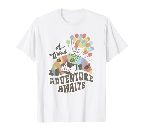 T-shirt Disney Pixar Là-haut avec ballons arc-en-ciel pour fan d'animation