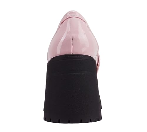 Image of Soda inchAMP inch ~ Women Round Toe Slip-On Lug Sole High Heel Penny Loafer Shoe