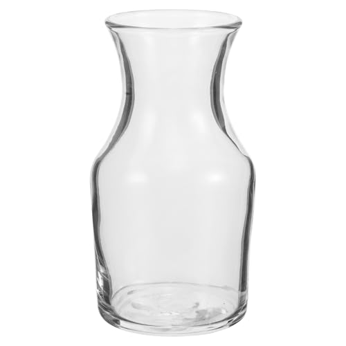 SHINEOFI Decanter per Vino Monodose in Vetro Trasparente Mini Caraffa Piccola per Vino Brocca D’Acqua Bocca Piatta per Uso Personale in Casa e Ristorante