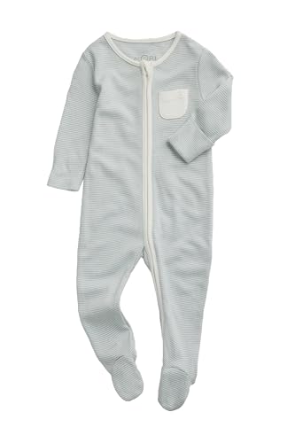 Image of MORI Baby Unisex Clever Pajamas with Two Way Zip - Viscose from Bamboo - Jumpsuit Footed Nightwear for Toddler Boys and Girls