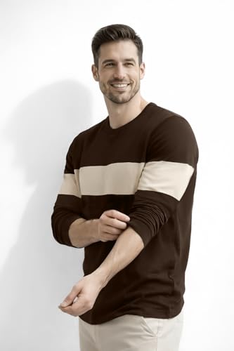 Image of The Dry STATEMen's Full Sleeve Basic Fit T-Shirt with Contrast Tipping Details Neck