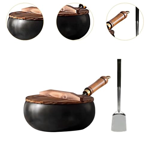 Wok con mango, sin recubrimiento, para cocina profesional miniatura 3