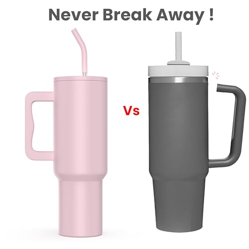 Image of enem Tumbler, Rose Whisper, Insulated Premium Vacuum Leak Proof Stainless Steel Travel Mug with Handle, Lid & Straw, 1.2L for Coffee, Iced Tea, or Water
