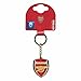Arsenal F.C. Crest Keyring, Red, approx 40mm x 30mm, Sports