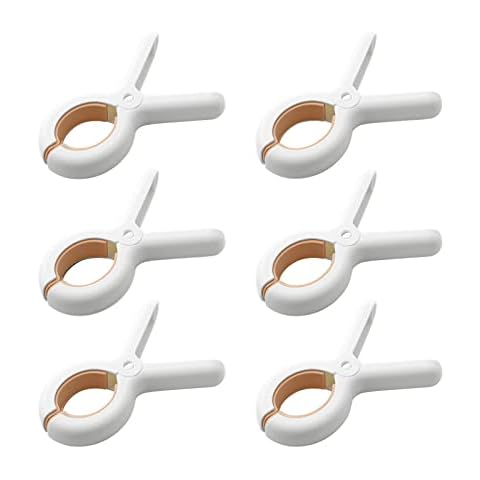 WEECRON Clothes Pins Laundry Clips Hanging Clothes Beach Towel Clips Holder, 6 Clips, Yellow Cover
