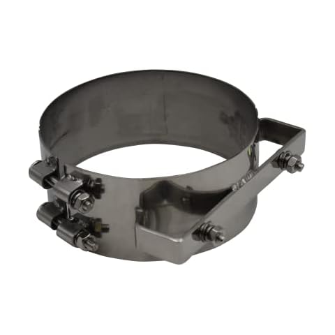 8" Exhaust Clamp Wide Band Polished Stainless Steel Cover