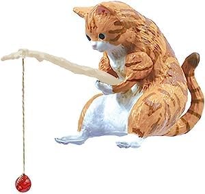 Adornos de gato Kawaii de resina, adorno de acuario, modelo animal en miniatura, decoración creativa, forma realista, adorno de pesca de gato de