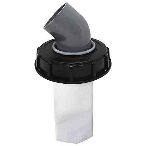 IBC Tank Lid Nylon Washable with Lid and Vent Hole, Durable Ton Barrel Cover IBC Lid Filter for Rain Water Tank IBC 1000 Litre DN 75 Needle Felt (Black-165mm45°) Cover