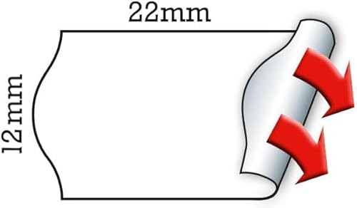 Original Meto Preisauszeichner Etiketten (22x12 mm, 1-Zeilig, 6.000 Stück, weiß, permanent, Preisetiketten für Meto, Contact, Sato, Avery, Tovel, Samark etc.)